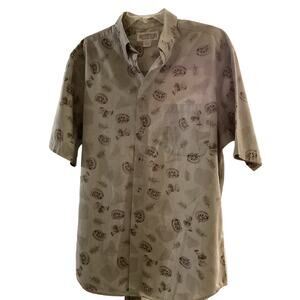 Pre-owned Sage Green /Brown Mens Outfitters short sleeves button down shirt